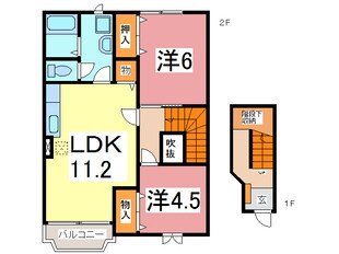 コーポラス朝来の物件間取画像